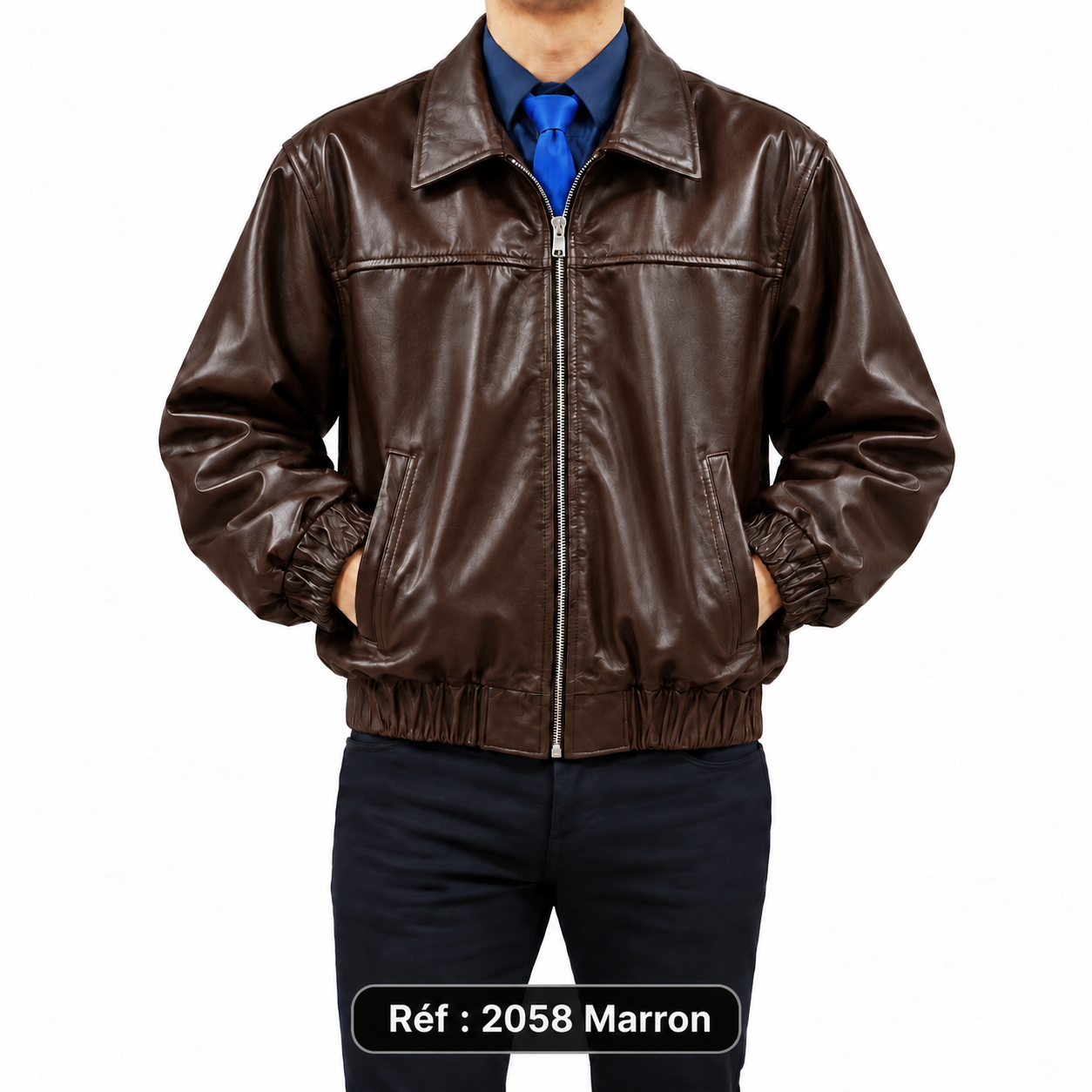 Blouson en cuir MAZIRA Réf. 2058 Marron