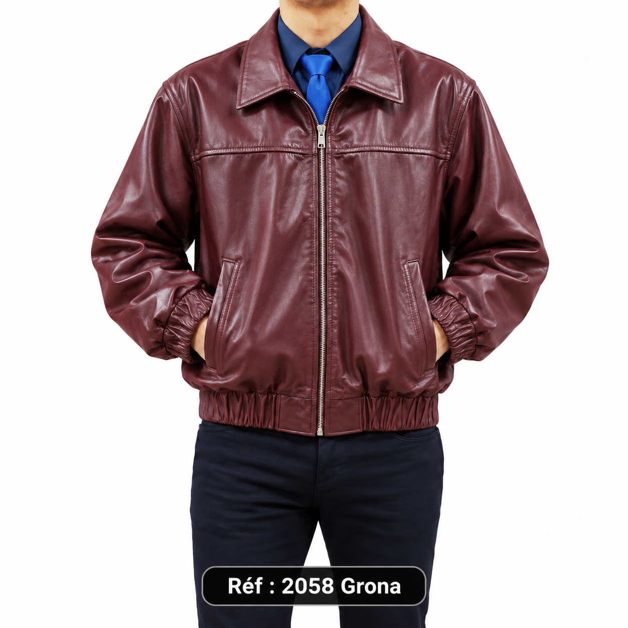Blouson en cuir MAZIRA Réf. 2058 Grenat