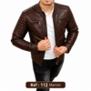Veste en cuir MAZIRA matelassée Réf. 112 Marron