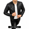 Veste en cuir MAZIRA matelassée Réf. 112 Noir