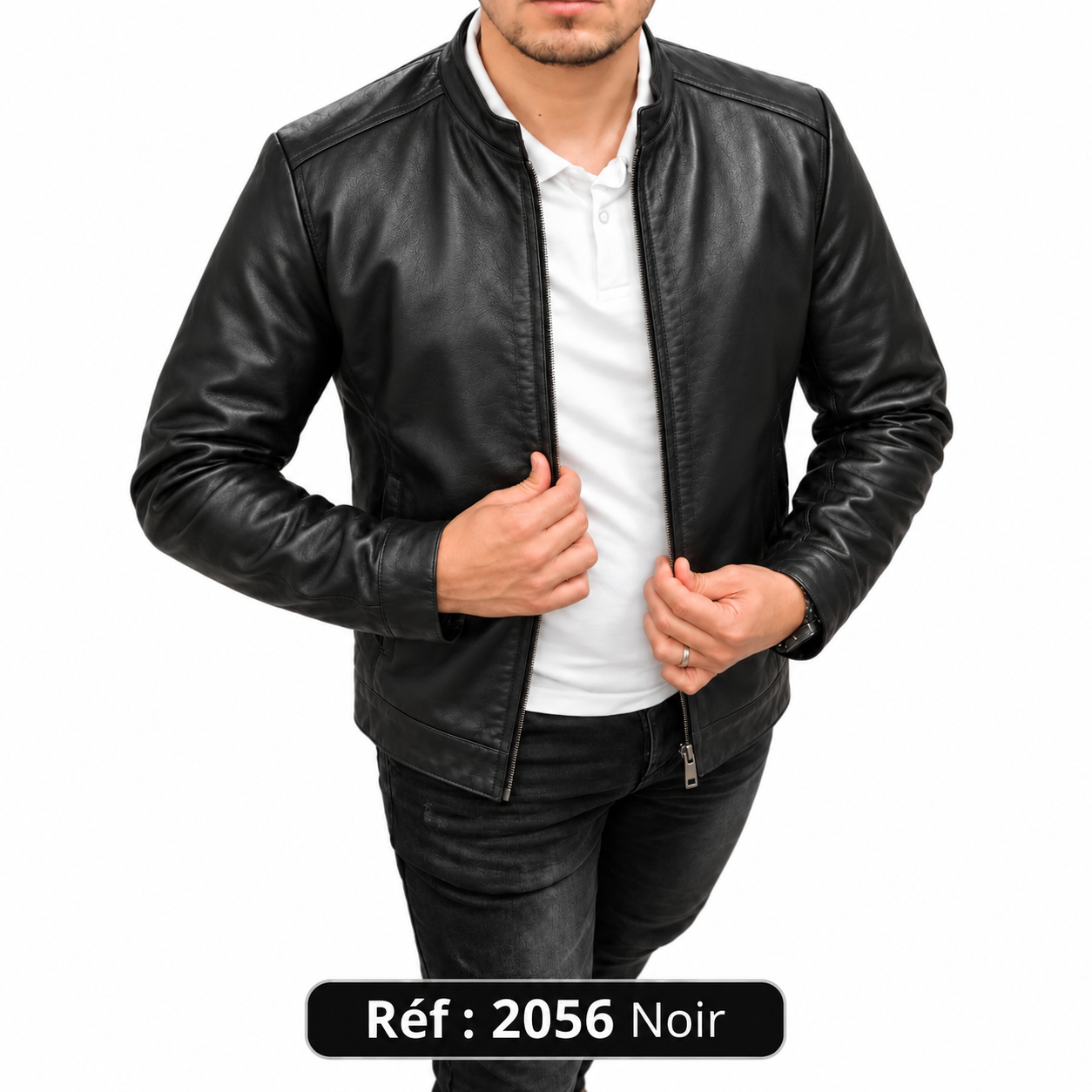Veste en cuir MAZIRA Réf. 2056 Noir